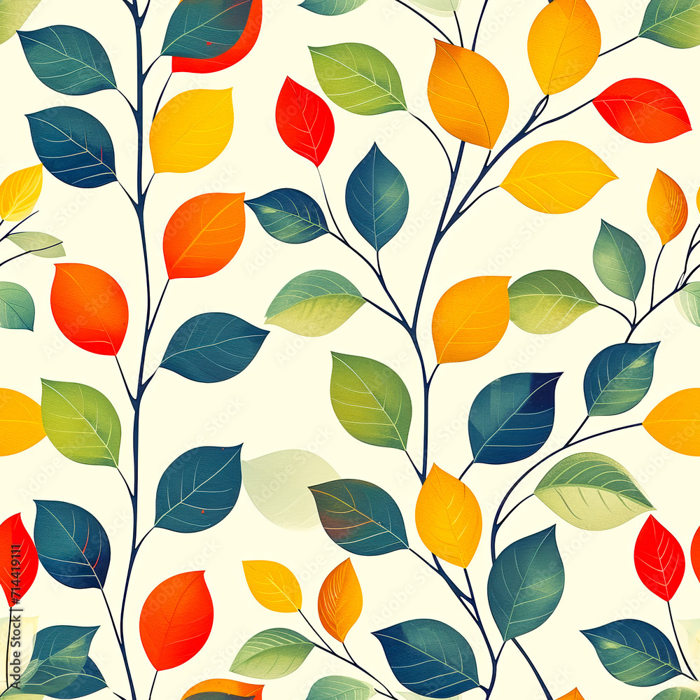 Seamless Leaf Pattern, AI generated Seamless Leaf Pattern, AI generated