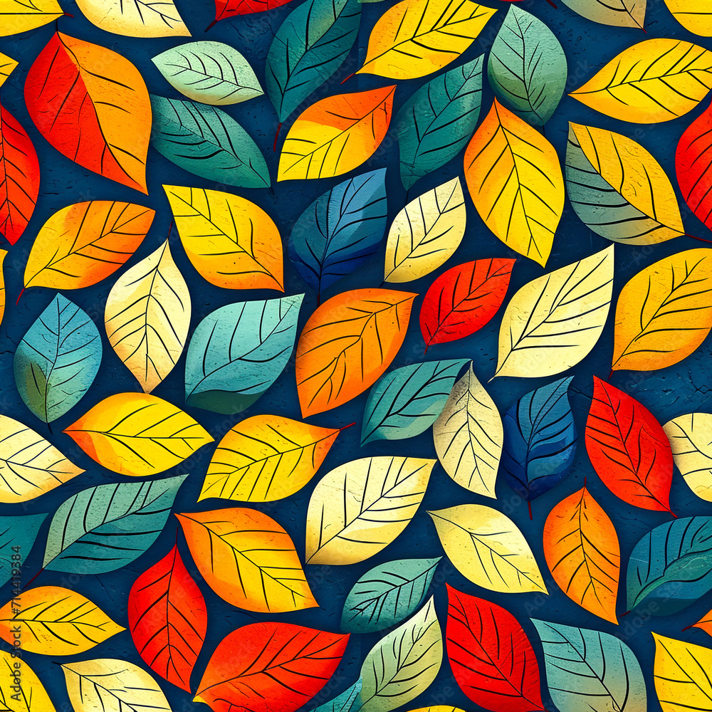 Seamless Leaf Pattern, AI generated Seamless Leaf Pattern, AI generated