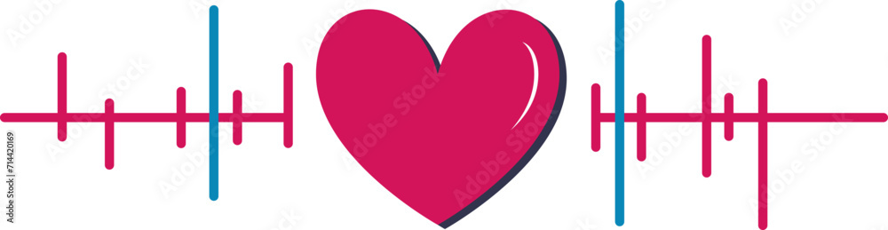 Heartbeat line vector heart, Unusual heart shape, Fun heart icon Heartbeat line vector heart, Unusual heart shape, Fun heart icon