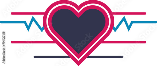 Heartbeat line vector heart, Unusual heart shape, Fun heart icon
