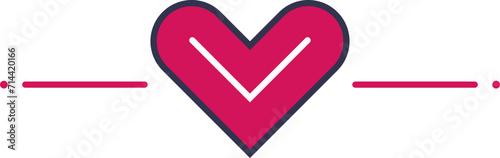Heartbeat line vector heart, Unusual heart shape, Fun heart icon