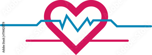 Heartbeat line vector heart, Unusual heart shape, Fun heart icon