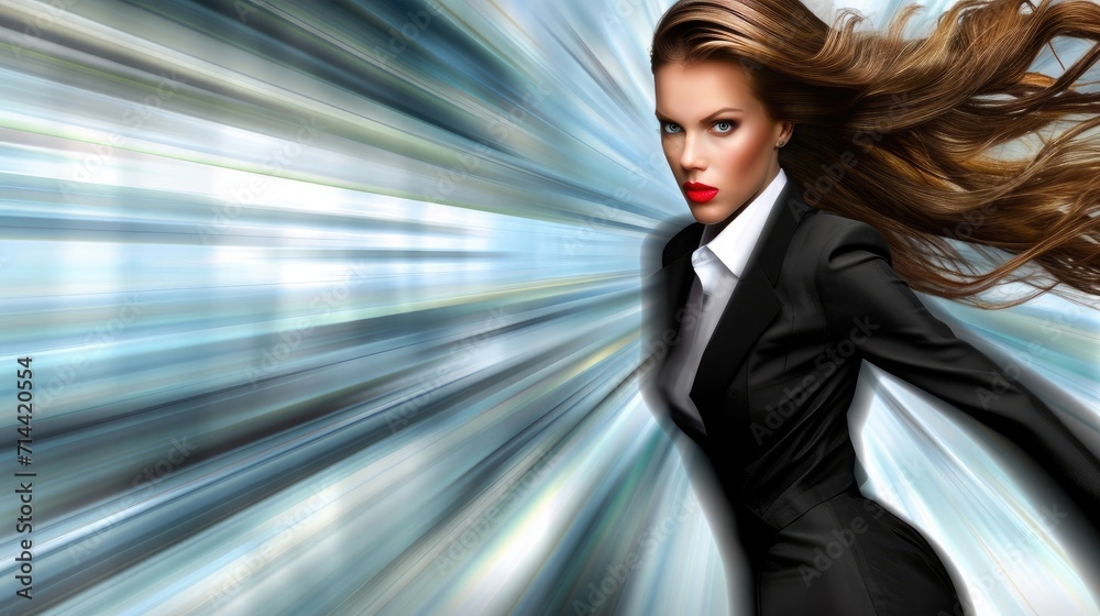 Painting of Woman in Suit and Tie Powerful and Professional Portrayal Generative AI