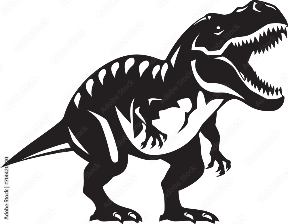 Modern Jurassic: T-Rex Vector Emblem in Contemporary Black Modern Jurassic: T-Rex Vector Emblem in Contemporary Black