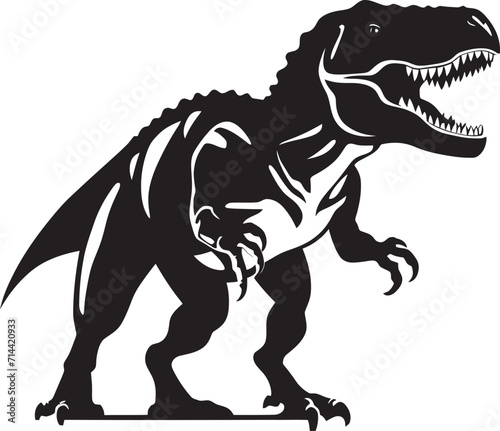 Dynamic Dinosaur Vector  T-Rex Logo in Sleek Black