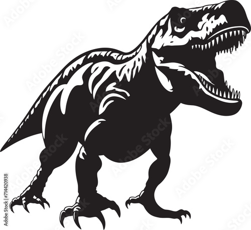 Modern Minimalist  T-Rex Vector in Sleek Black Silhouette