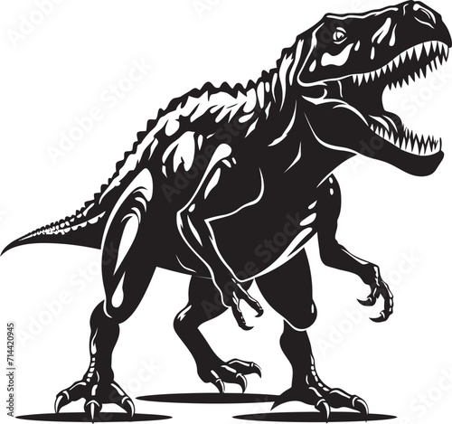 Vector Versatility  T-Rex Symbol in Dynamic Black