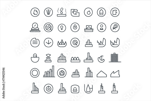 Equipment for water purificatio Fermer,tree ,eclectic  icons set vector neon Pro Vector,Chart line icons set. Graph, finance report, income growth, economy statistic, gantt diagram, infographic, mind 
