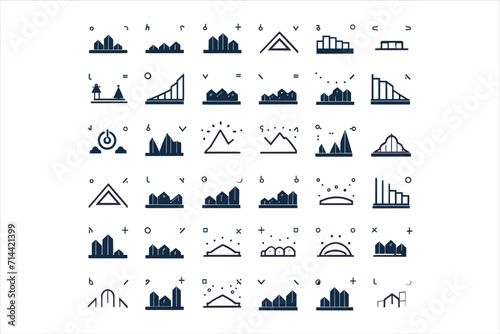 Equipment for water purificatio Fermer,tree ,eclectic  icons set vector neon Pro Vector,Chart line icons set. Graph, finance report, income growth, economy statistic, gantt diagram, infographic, mind 