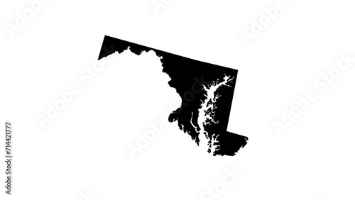 Maryland state map animated video photo