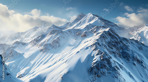 A mountain range covered in snow during a cold winter © Asep
