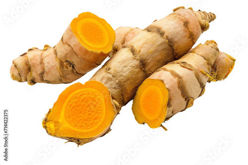 Fresh organic ginger root, isolated on a clean white background – a healthy and versatile ingredient for cooking, with natural medicinal properties photo