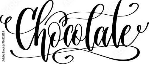 chocolate - hand lettering inscription to coffee shop design