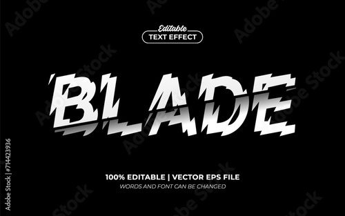 Blade Sliced Cutting Editable Text Effect, Editable Font Style Premium Vector
