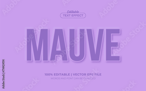 Mauve Lilac 3D Embossed Editable Text Effect, Editable Font Style Premium Vector