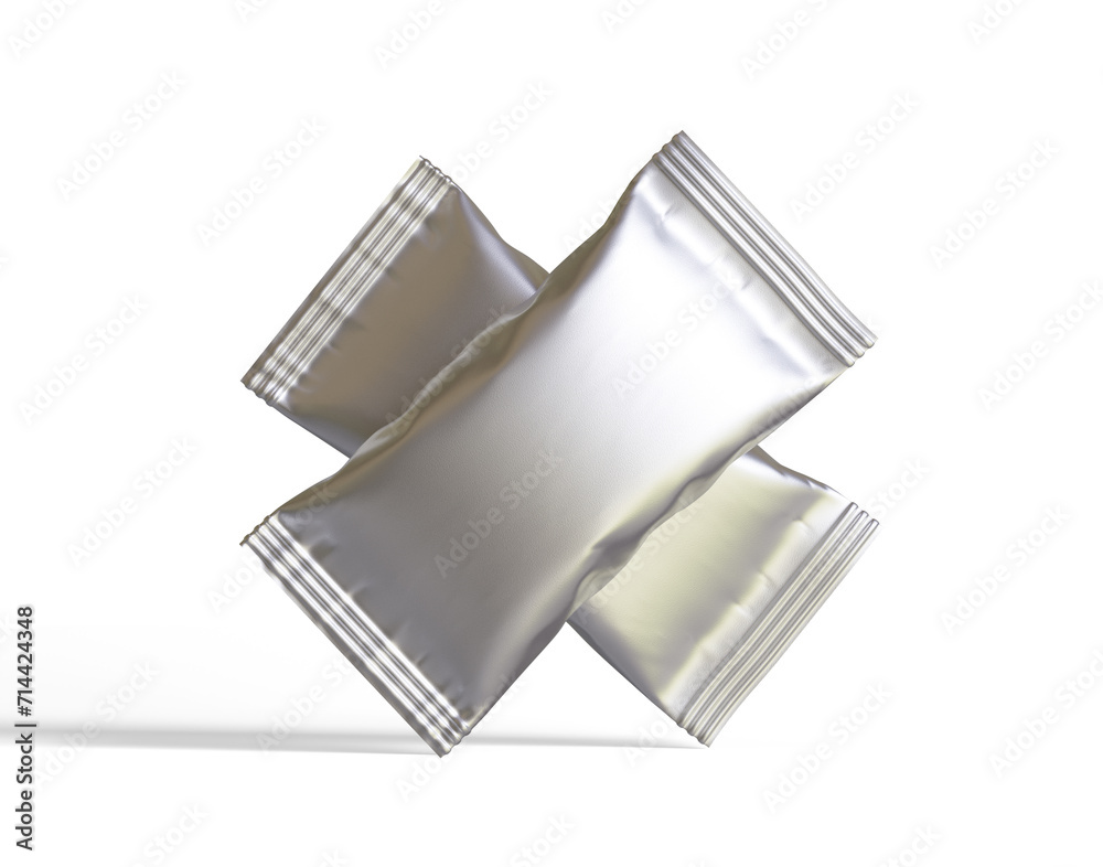 Packaging product of snack on white background. Empty packaging product of snack for mockup and copy space for mockup collection Packaging product of snack on white background. Empty packaging product of snack for mockup and copy space for mockup collection