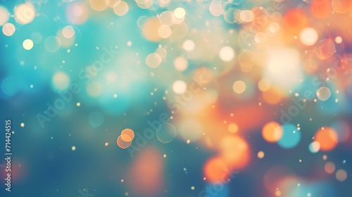 abstract bokeh background orange and blue sparkle gold and teal whimsical light