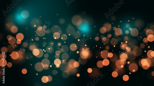 abstract bokeh background light and sparkle dark teal and orange 