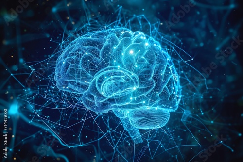 Brain activity and health scan illustration