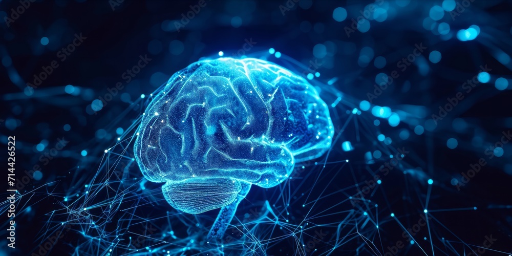 Brain activity and health scan illustration Brain activity and health scan illustration