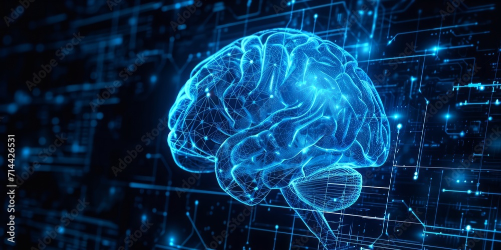 Brain activity and health scan illustration
