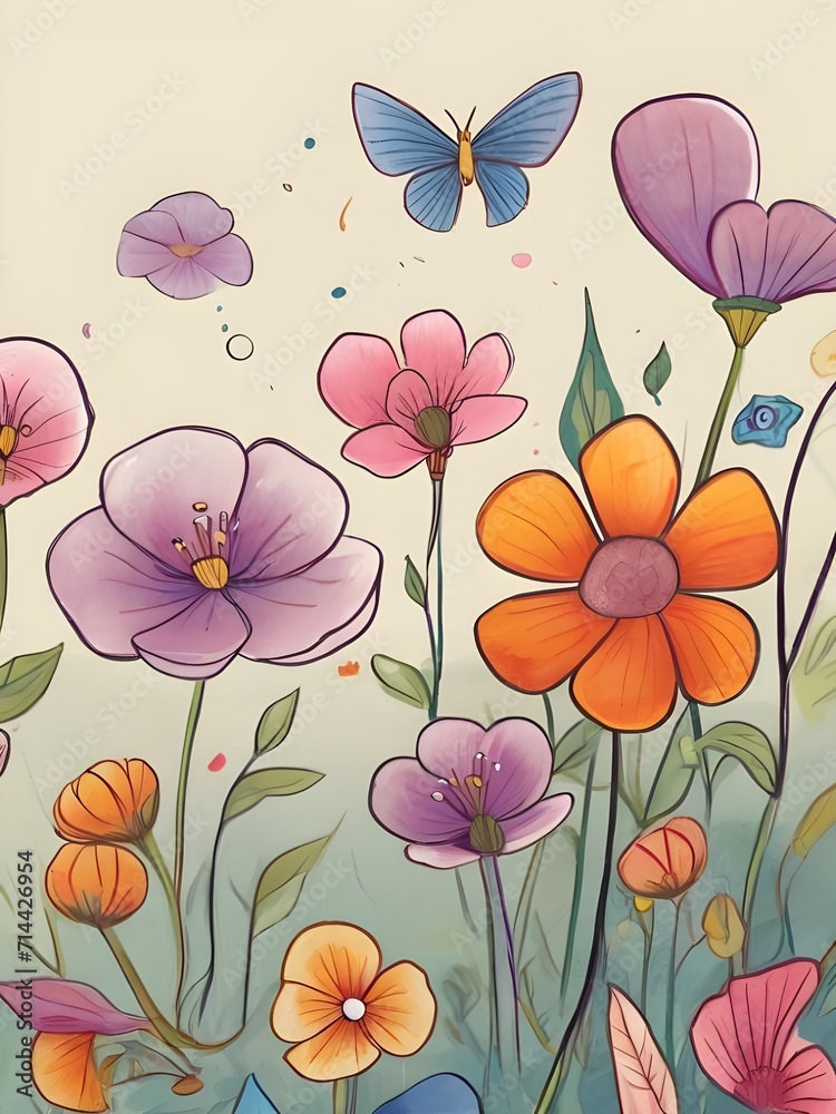 Seamless background with flowers Seamless background with flowers