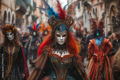 Adults in costume celebrating carnival on the street ©  J. GALIÑANES STOCK