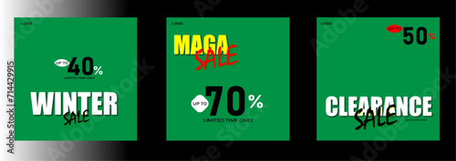 Sale banner/poster for advertisement for mega sale, clearance and winter sale for brand or your business