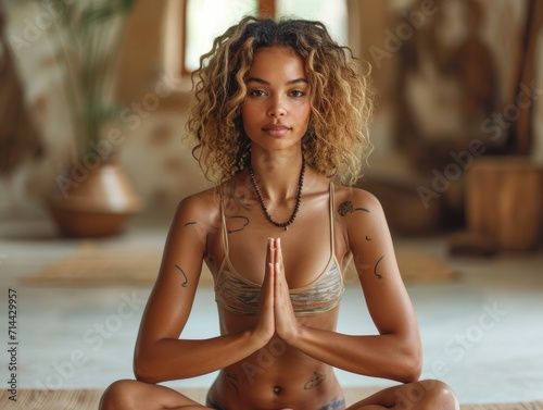 Yoga Practicing Young Woman