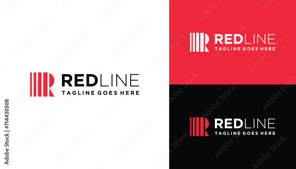 Modern Initial Letter R with Simple Geometric Stripes Logo Design