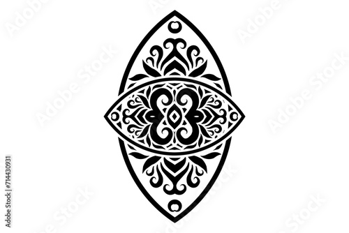 Black and white batik ethnic dayak ornament for wallpaper ads background or textile pattern  photo