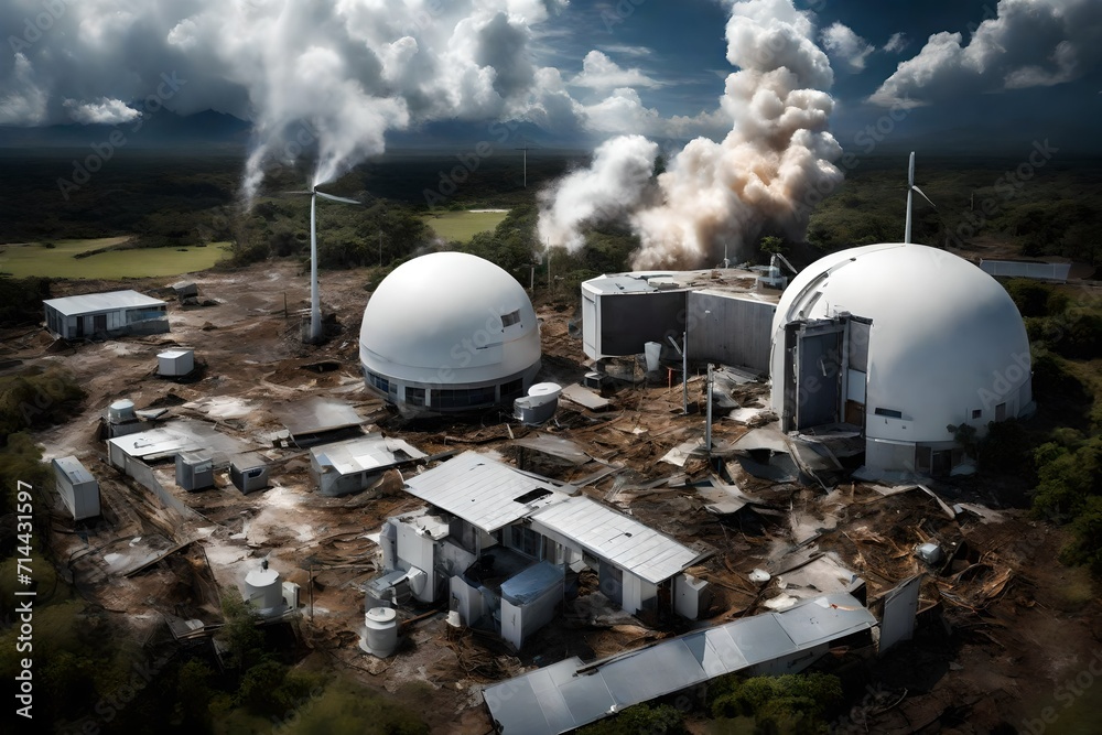 A state-of-the-art weather control station using advanced technology to mitigate natural disasters and regulate climate.