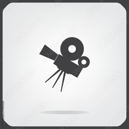 Video camera, video shooting, vector illustration on a light background.