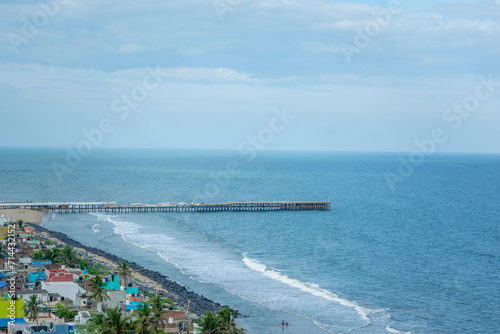 Beautiful view of pondicherry beach india photo