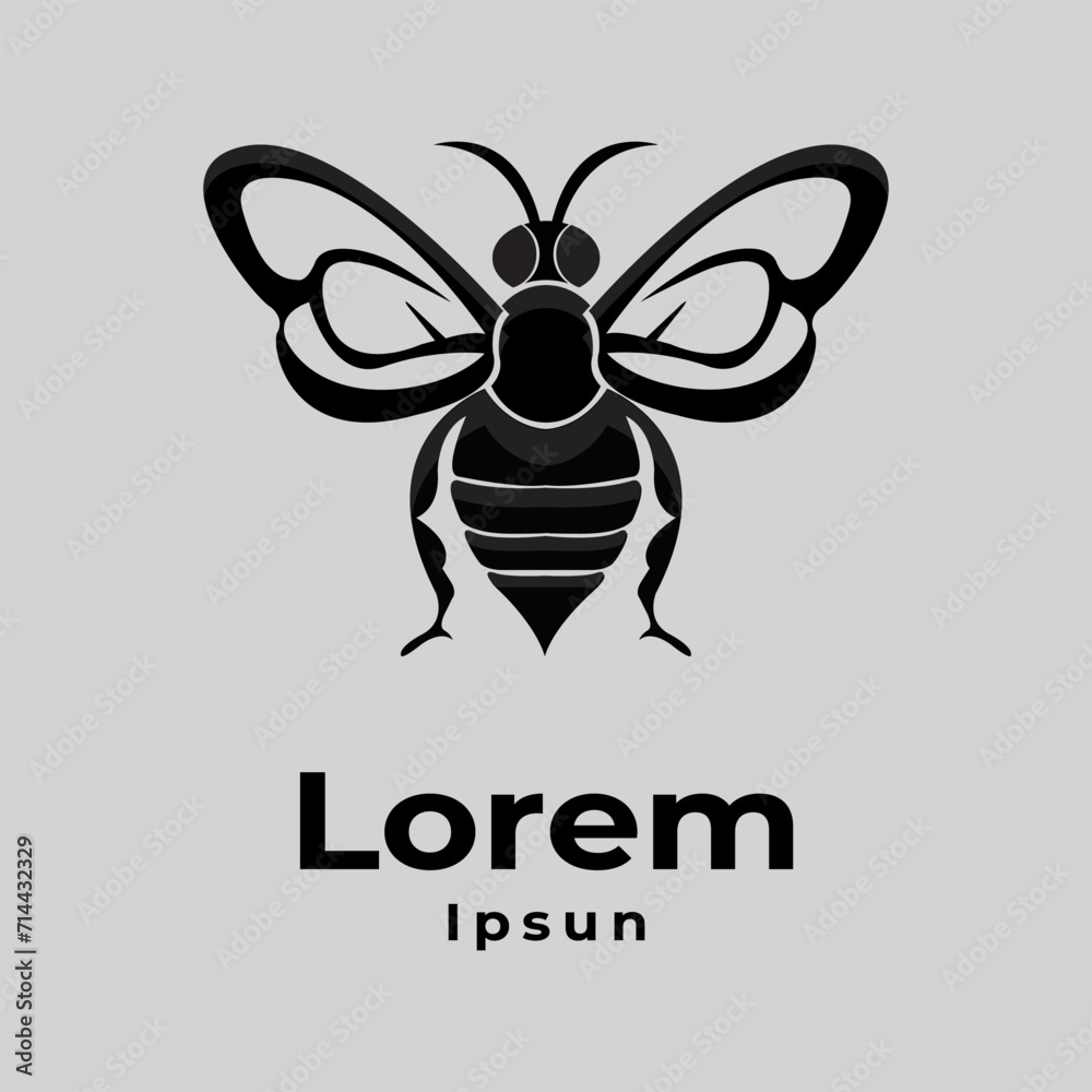 Honey bee illustration vector logo design Honey bee illustration vector logo design