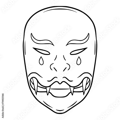 mysterious mask illustration outline vector