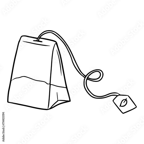 tea bag illustration outline vector