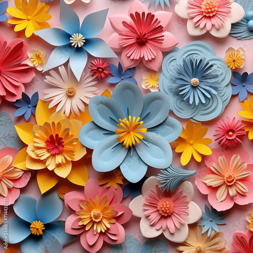 3D floral digital print  vibrant colors  pastel colors