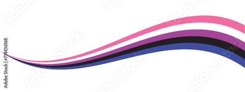 Pink, white, purple, black and blue colored curved line icon, as the colors of the genderfluid flag. LGBTQI concept. Flat vector illustration.	
 photo