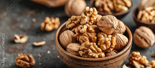 Doctor nutritionist consultations often involve showcasing walnut kernels, providing dietary counseling, explaining their health benefits and effects on the body. photo