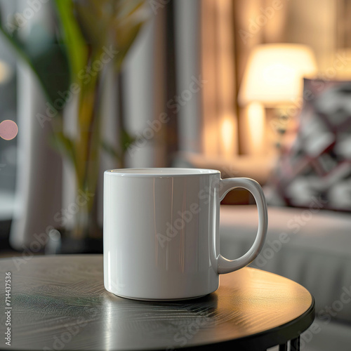 Coffee Mug Mock Up with Matte White Finish, Minimalistic