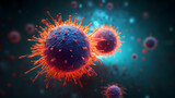 Virus cells abstract science concept, medical research background