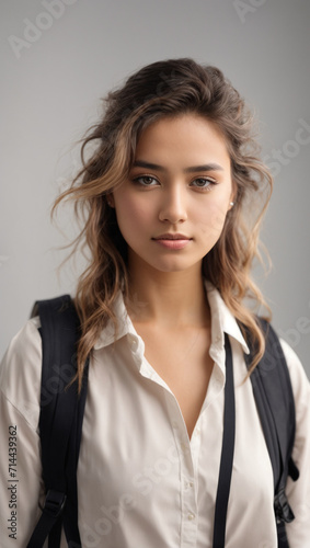 Portrait of A Young Student Girl