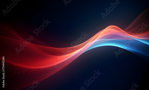 red and blue wave background for your videos, dark orange, dazzling chiaroscuro, confetti-like dots. Generative AI.