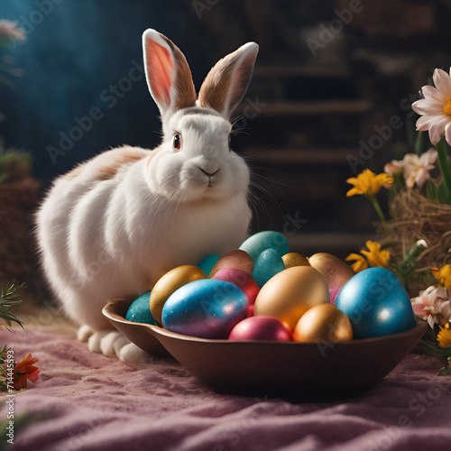 easter  bunny  rabbit  egg  holiday  eggs  spring  animal  toy  celebration  basket  cute  decoration  hare  color  easter