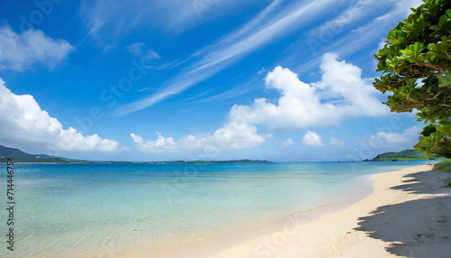 Image of the sea in Okinawa with a blue sky © seven sheep
