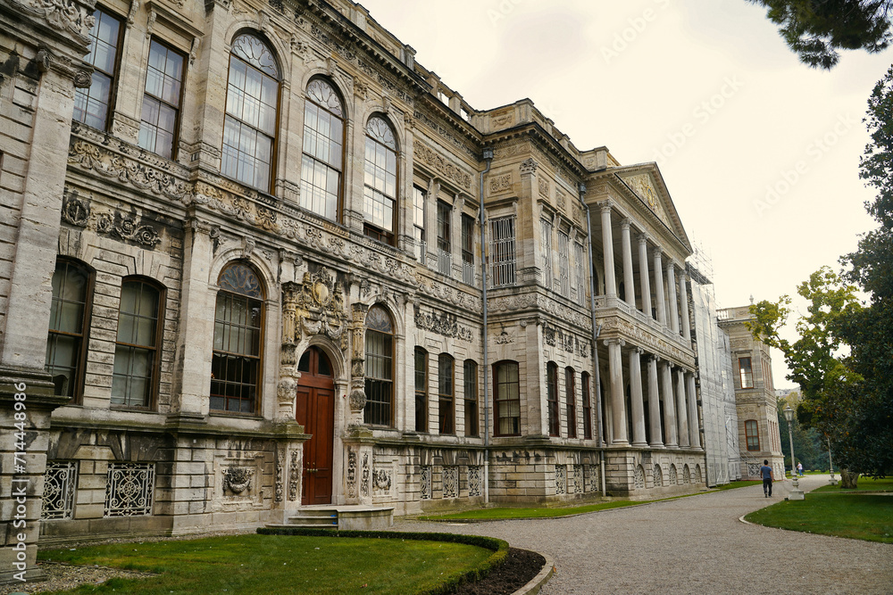 Exterior view of the Dolmabahce Palace in Istanbul, Turkey