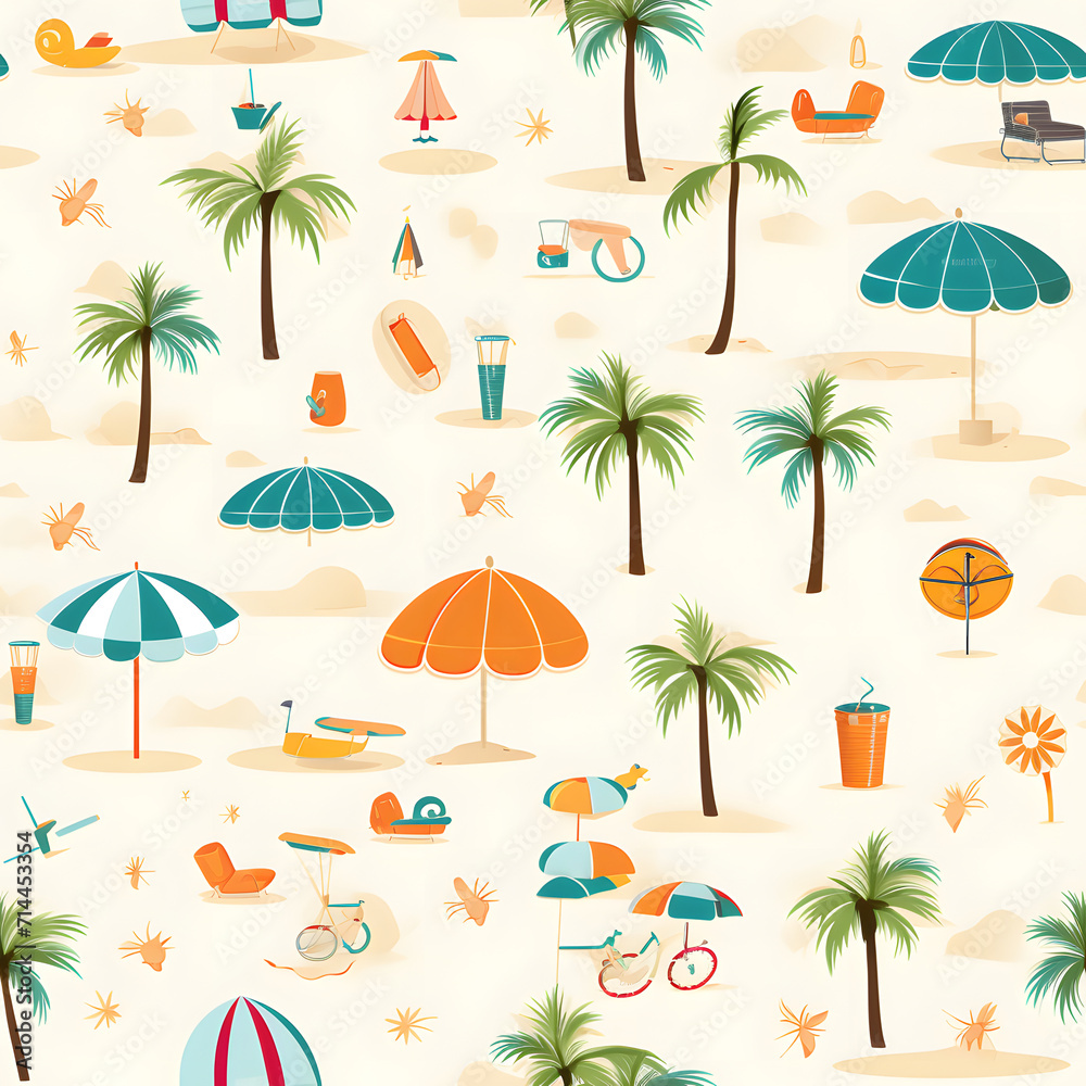 Sea colorful celebration seamless element pattern and background