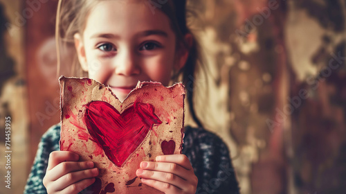 Heartwarming Valentine's Card Crafted by Child's Hands