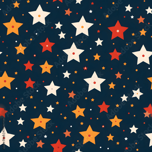 Star celebration seamless pattern and background